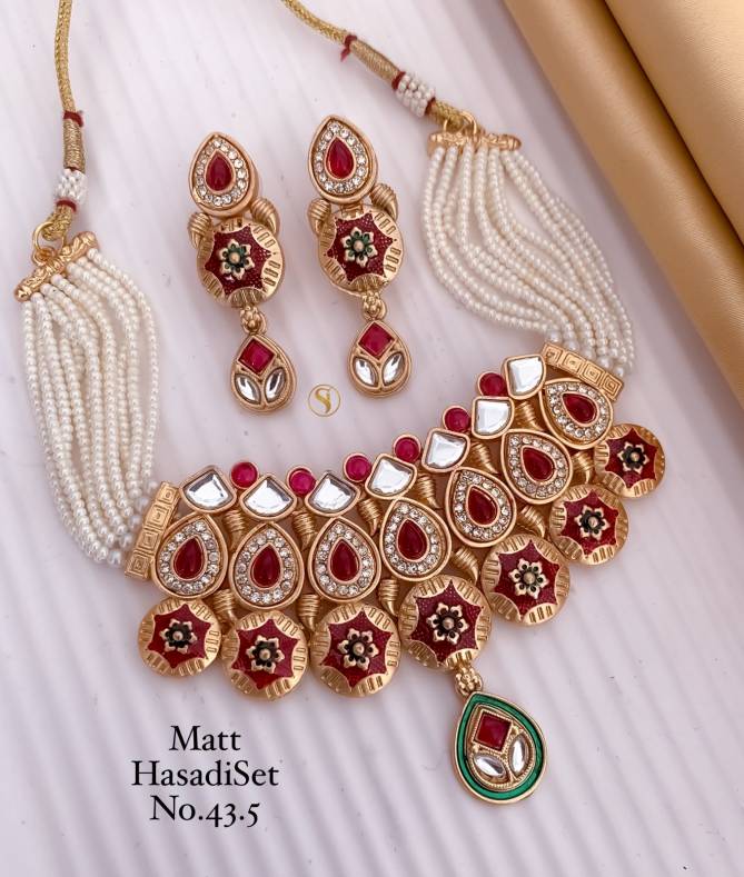 Traditional Matte Choker Hasadi Set Type Necklace Wholesale Suppliers In Mumbai
